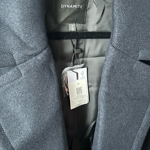 NWT DYNAMITE NAVY MIDLENGTH PEACOAT WOMENS MEDIUM - Picture 6 of 8